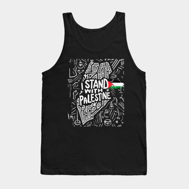 I Stand With Palestine Quote A Free Palestine Tank Top by Mitsue Kersting